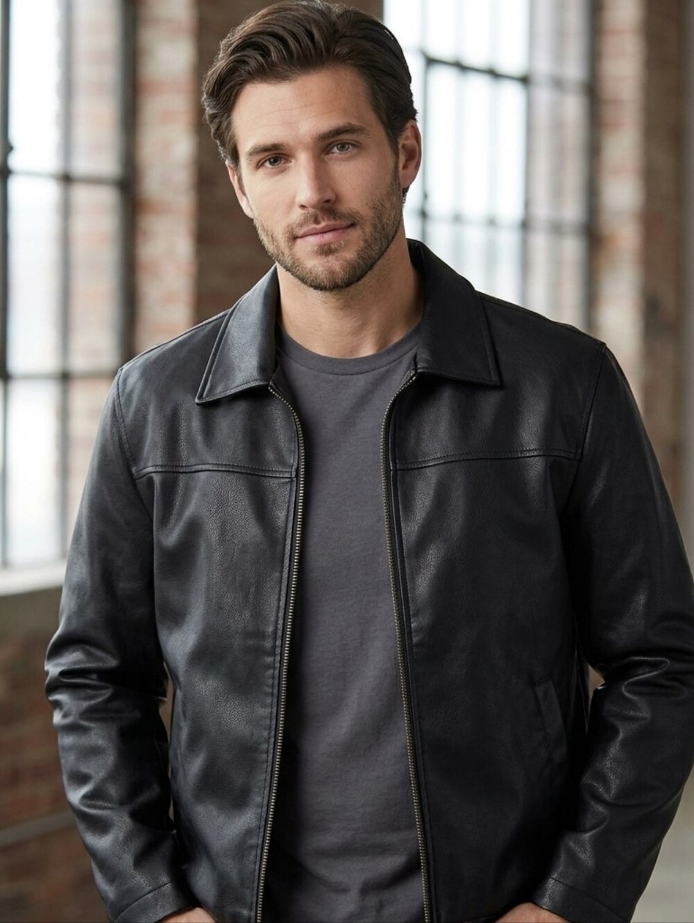 U.S. Polo Assn. Standard Tucker Brown Fawx Leather Jacket